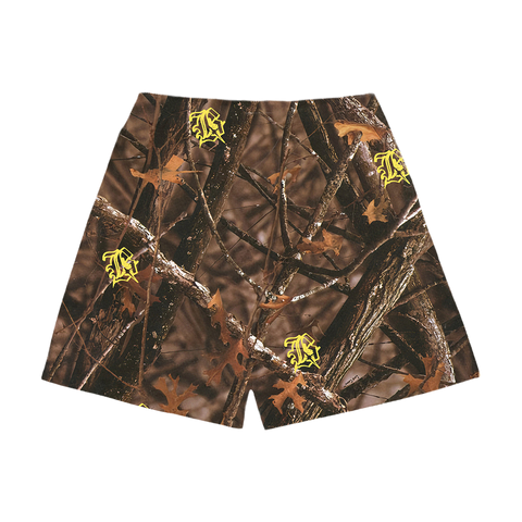 Yellow Forest Camo Shorts