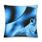 Azure Blue Premium Throw Pillow